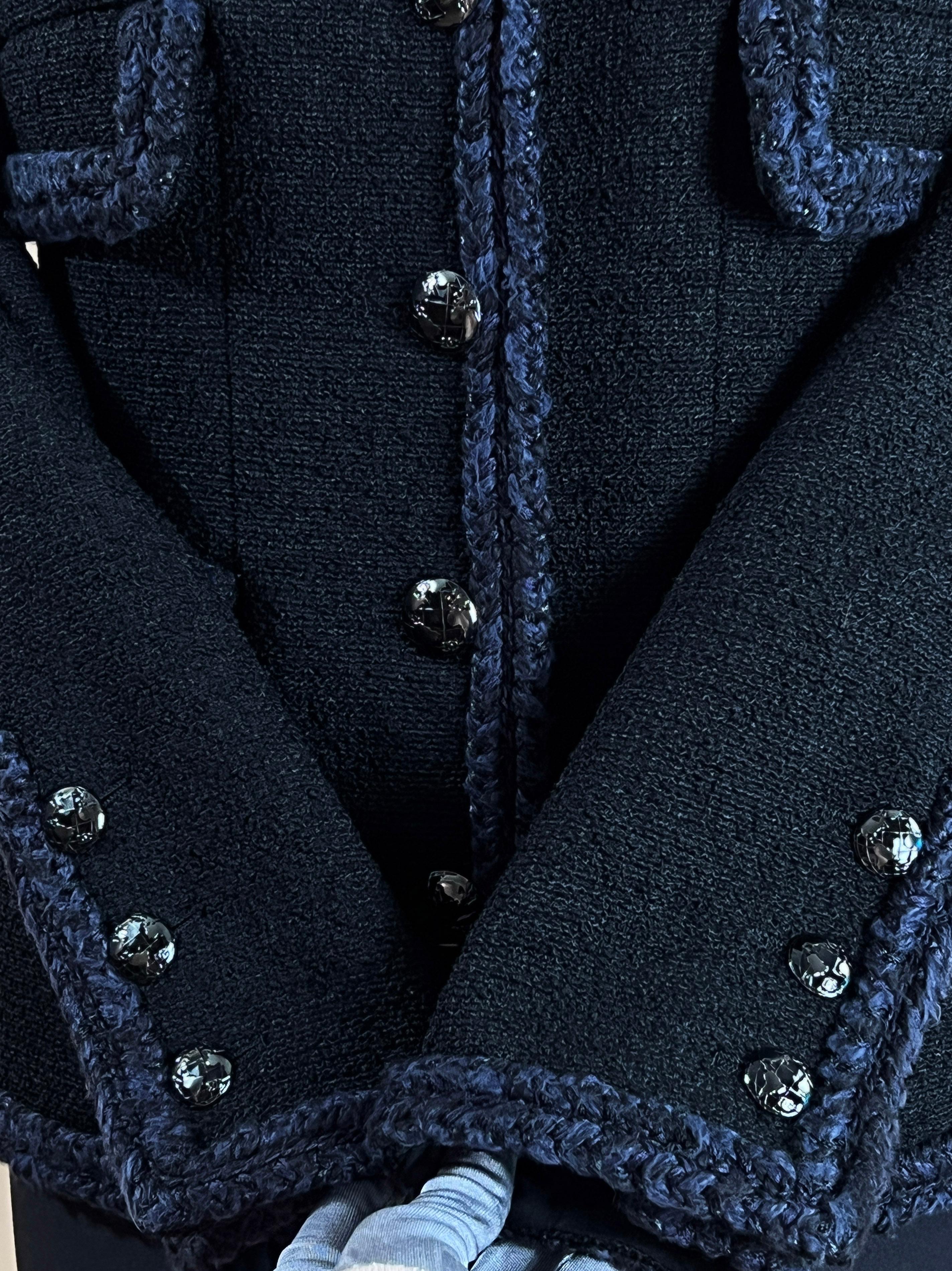 Chanel Most Iconic Globalization Black Tweed Jacket 7