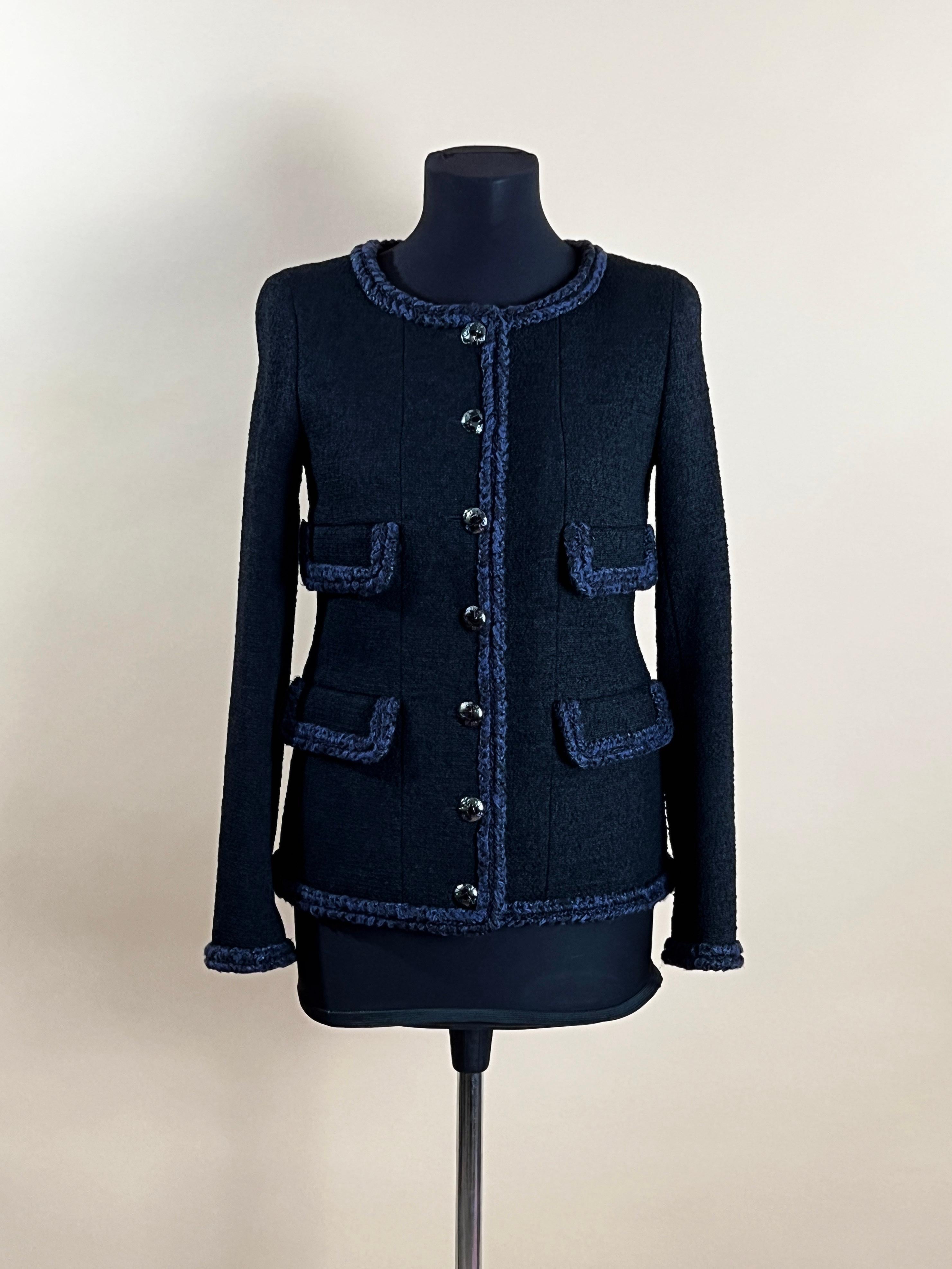 Chanel Most Iconic Globalization Black Tweed Jacket 9