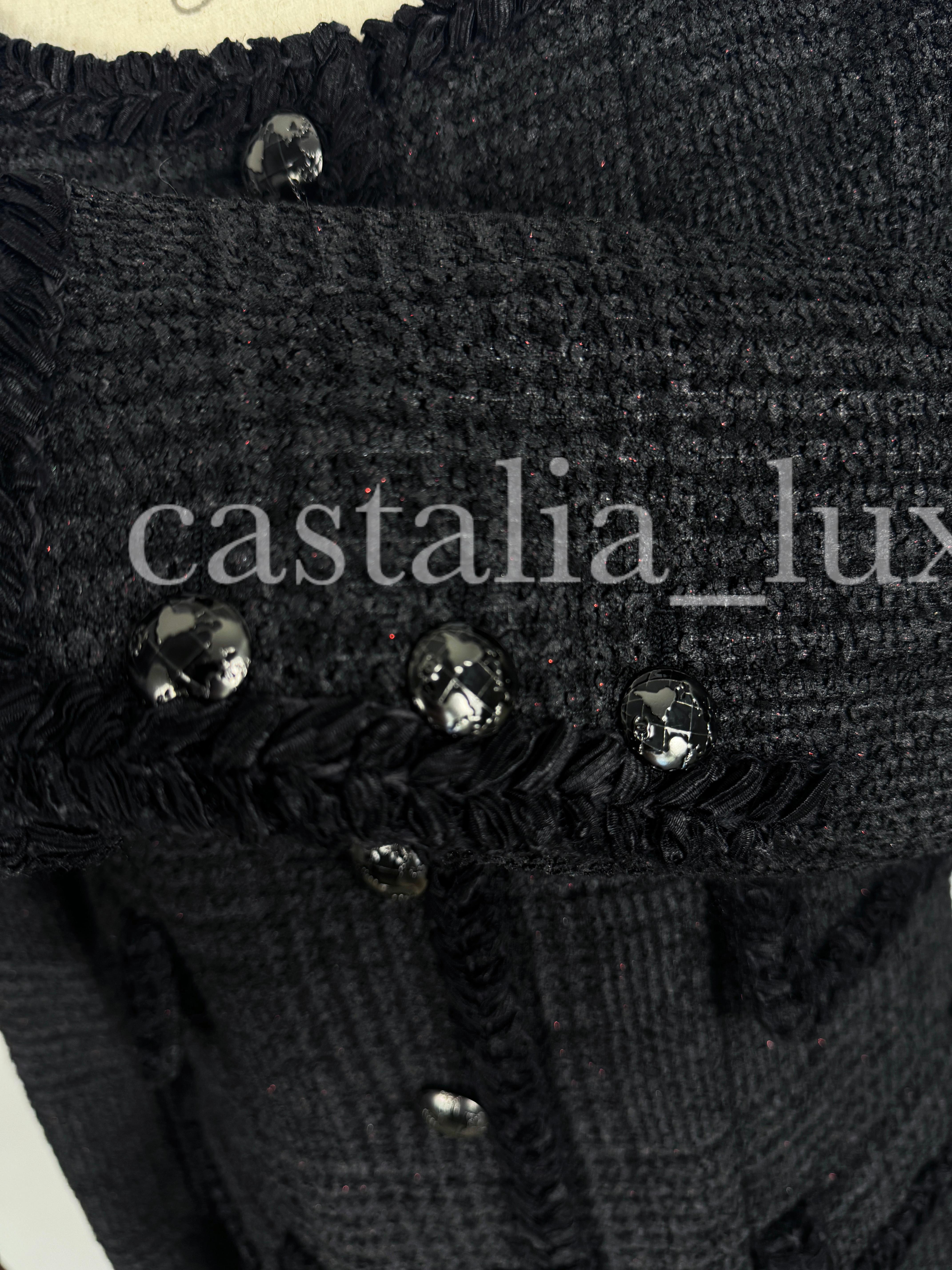 Chanel Most Iconic Globalization Collection Black Tweed Jacket 13