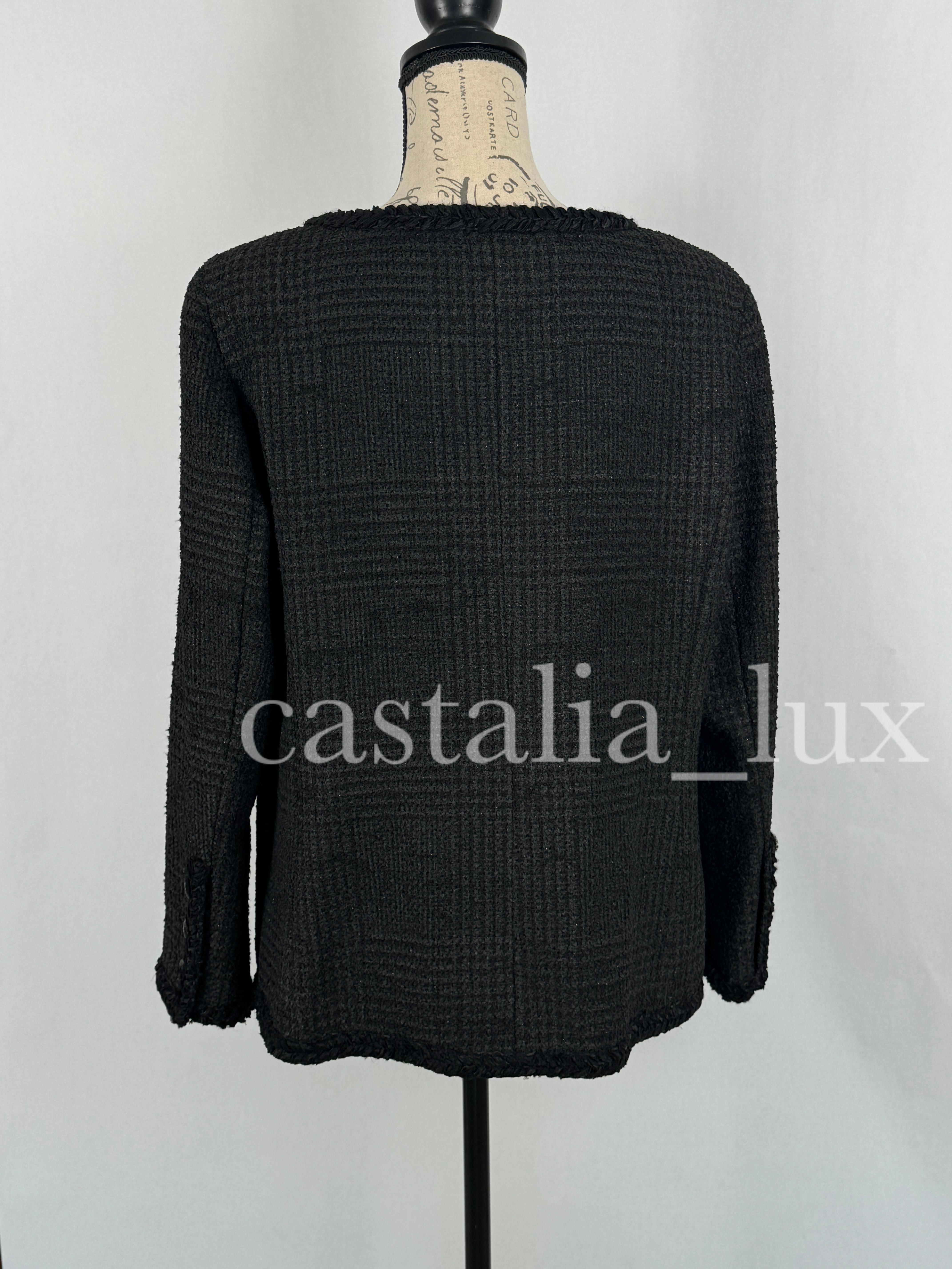 Chanel Most Iconic Globalization Collection Black Tweed Jacket For Sale 15
