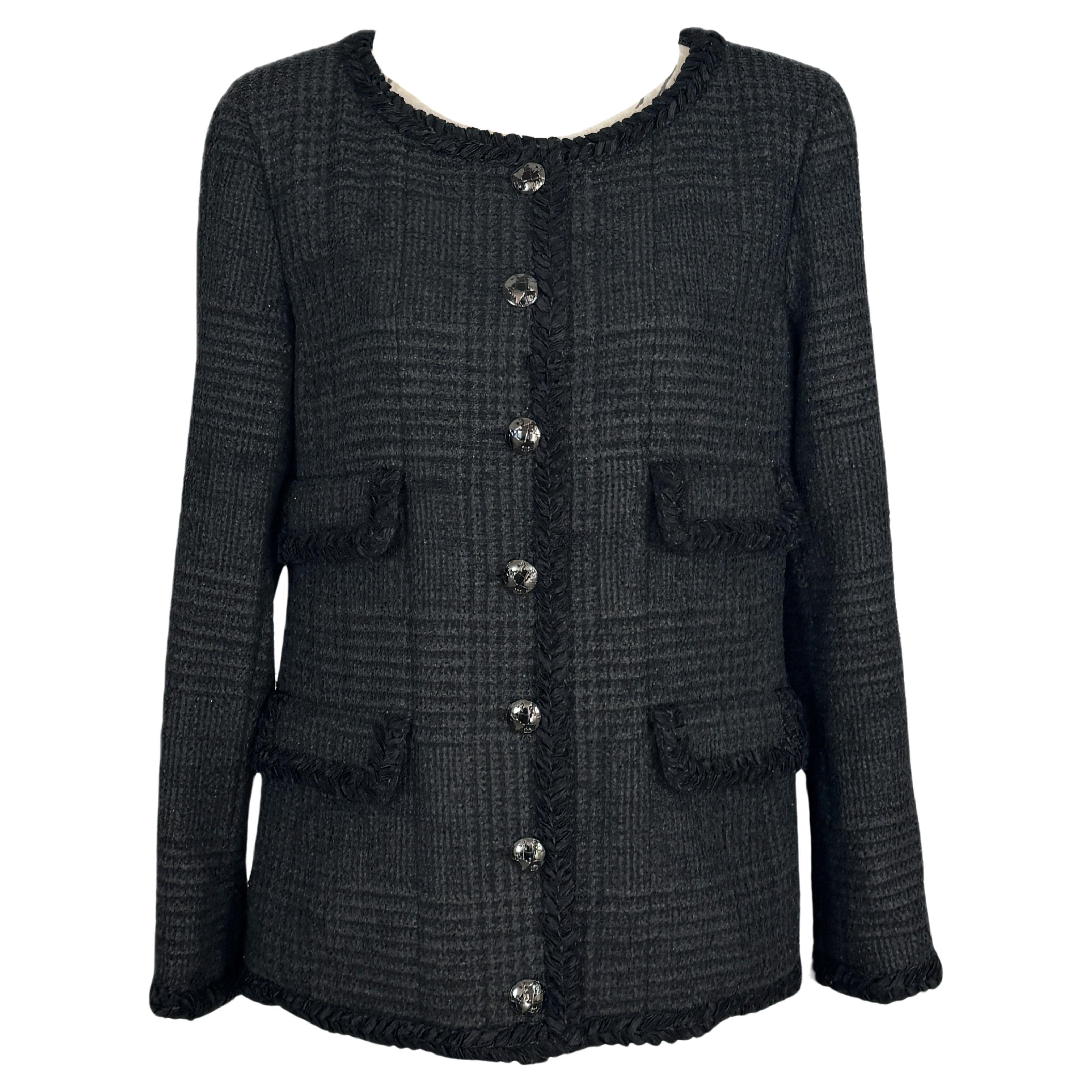 Chanel Most Iconic Globalization Collection Black Tweed Jacket For Sale