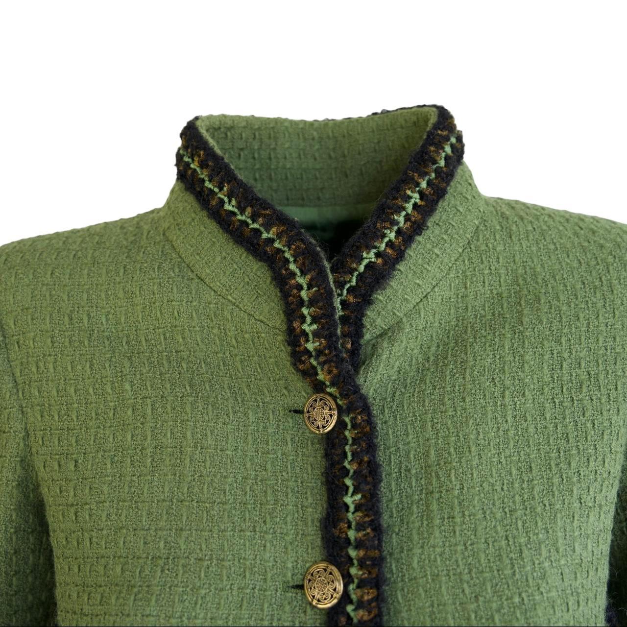 Chanel Most Iconic Green Tweed Jacket from Ad Campaign For Sale 1