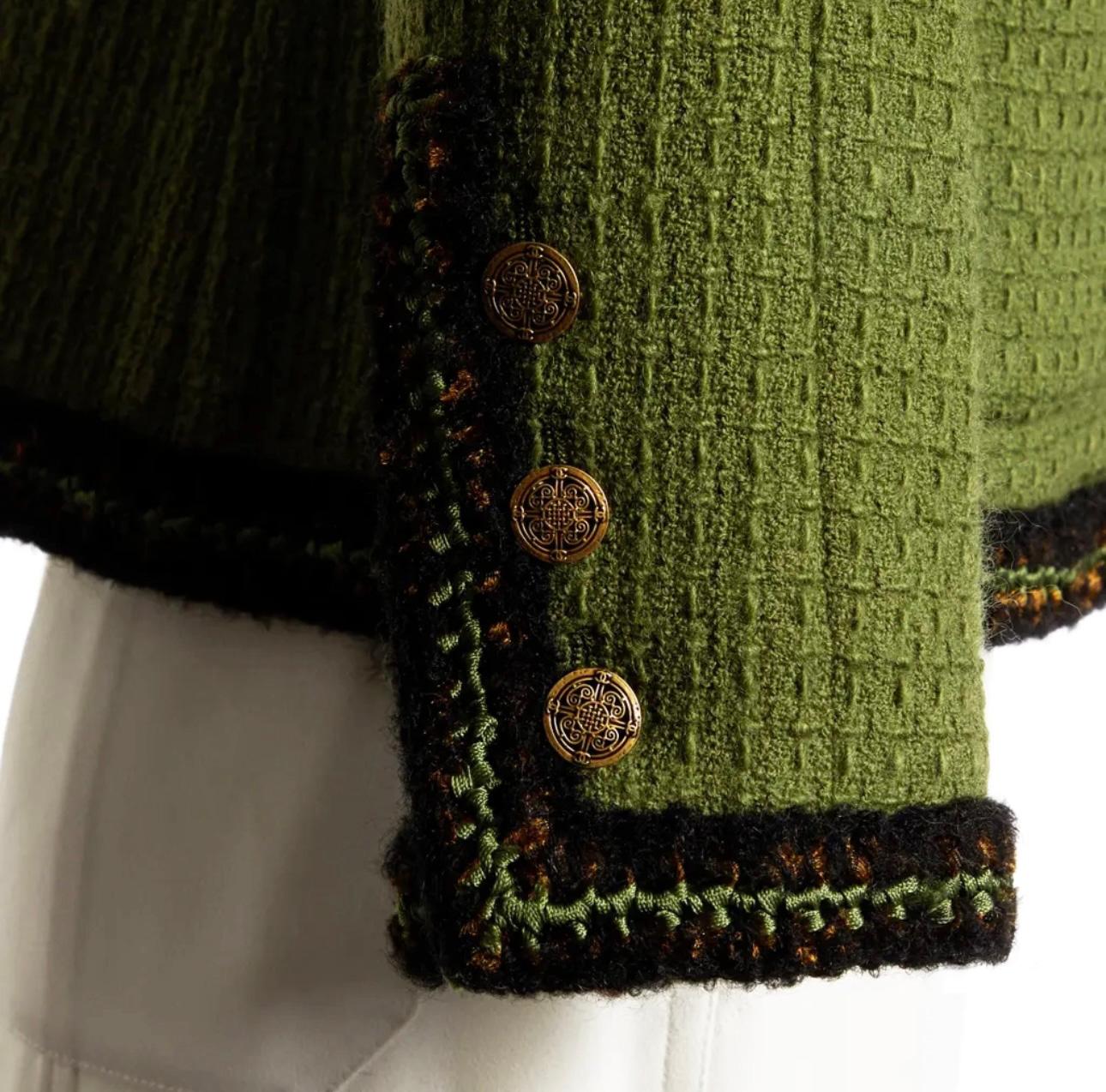 Chanel Most Iconic Green Tweed Jacket from Ad Campaign For Sale 2