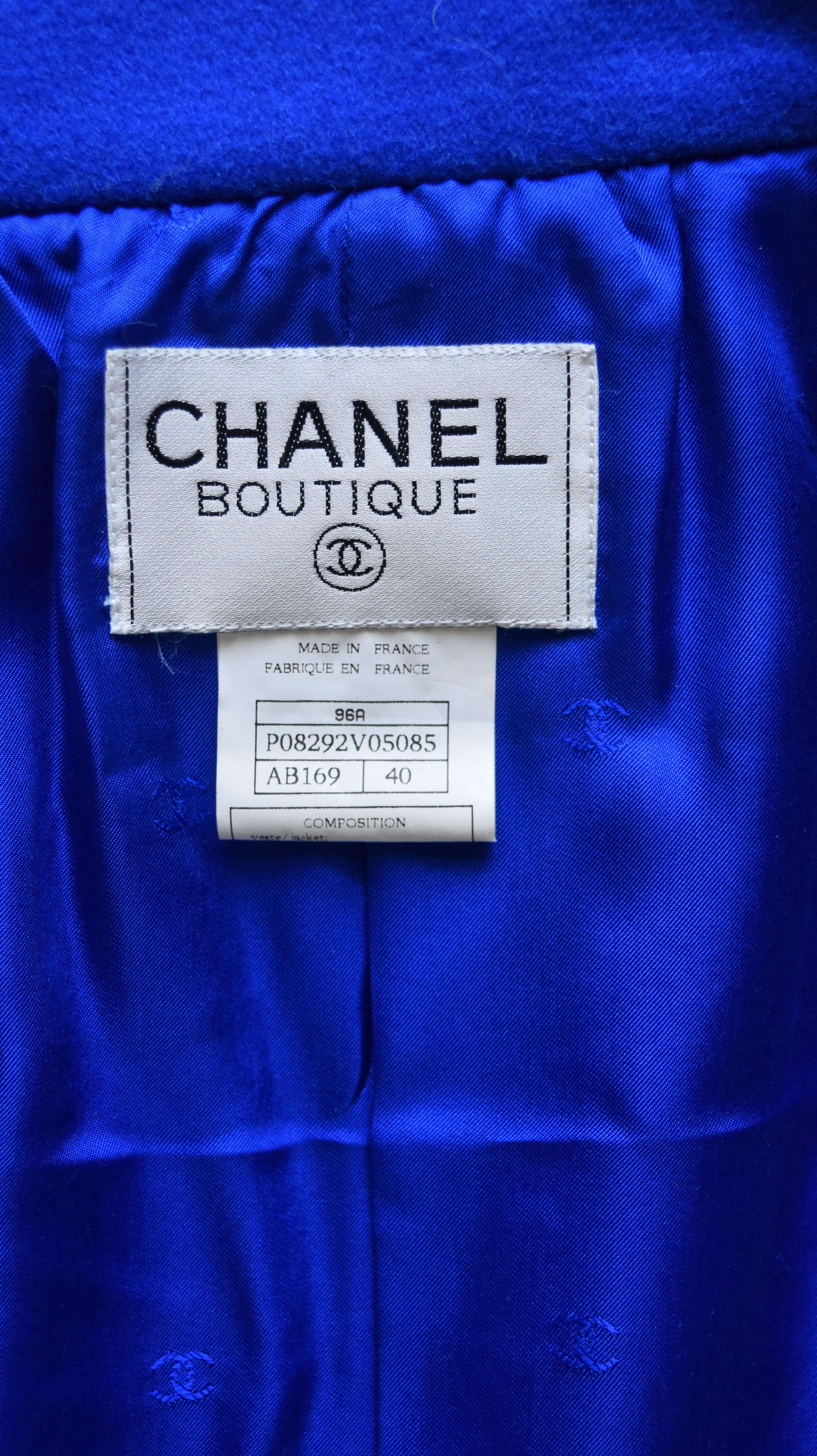 Chanel Most Wanted 96A Otoño 1996 Recorte trenzado Pasarela CC Logo Chaqueta Abrigo 40 Nuevo en venta 1