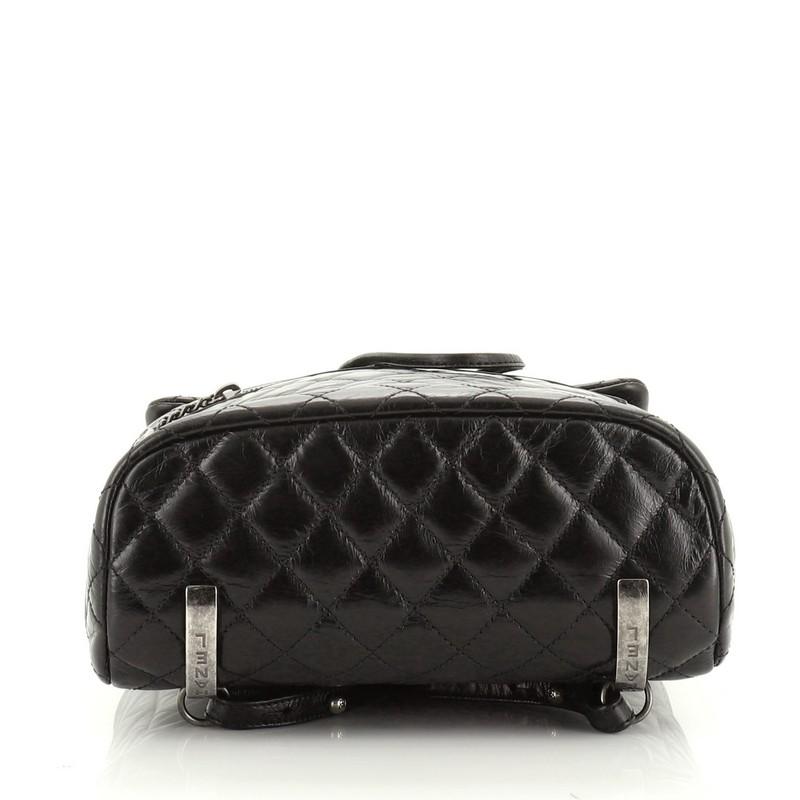 Black Chanel Mountain Backpack Quilted Glazed Calfskin Large 