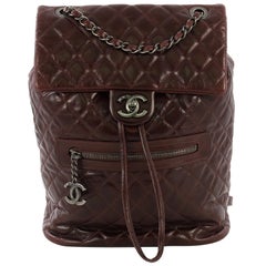 Chanel Mountain Backpack Quilted Glazed Calfskin Large