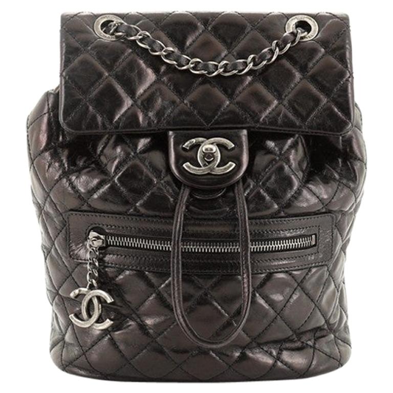 Chanel Mountain Backpack Quilted Glazed Calfskin Small