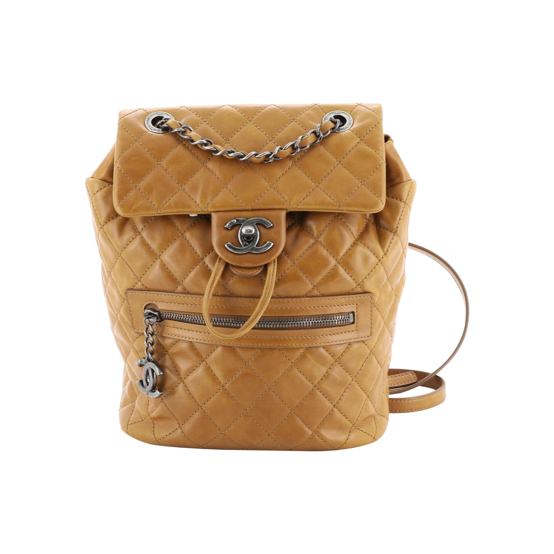 Chanel Mountain Backpack Quilted Glazed Calfskin Small