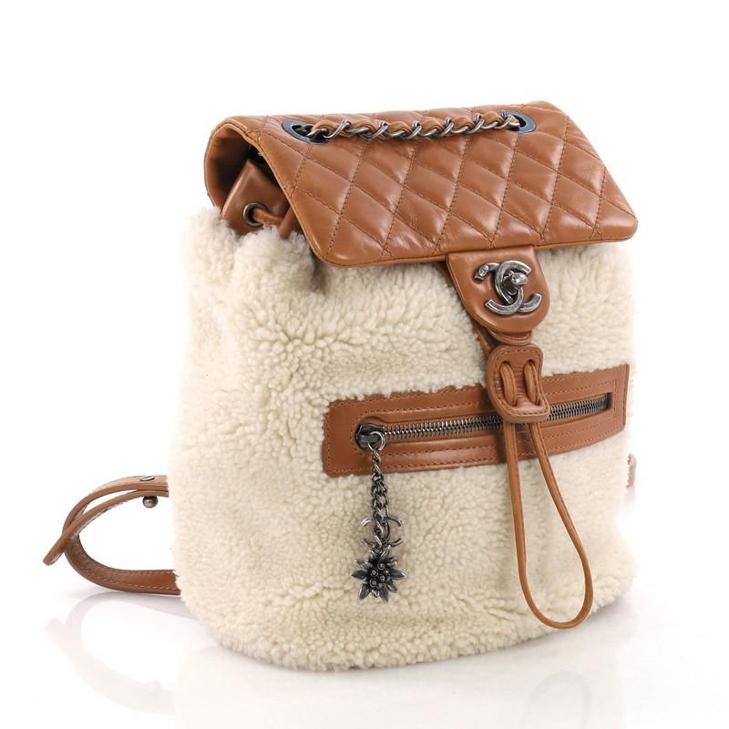 chanel shearling backpack