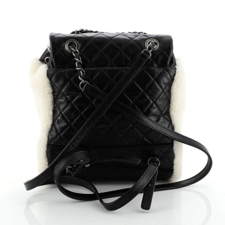 Chanel Mountain Backpack Shearling With Quilted Calfskin Small at 1stDibs