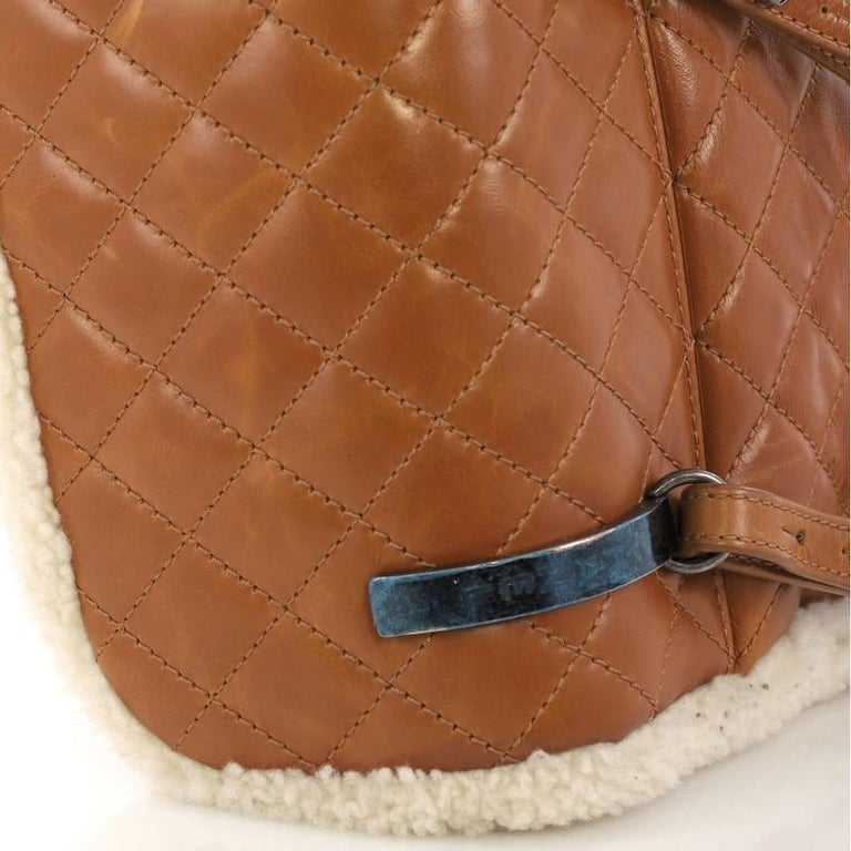 Chanel Mountain Backpack Shearling with Quilted Calfskin Small at