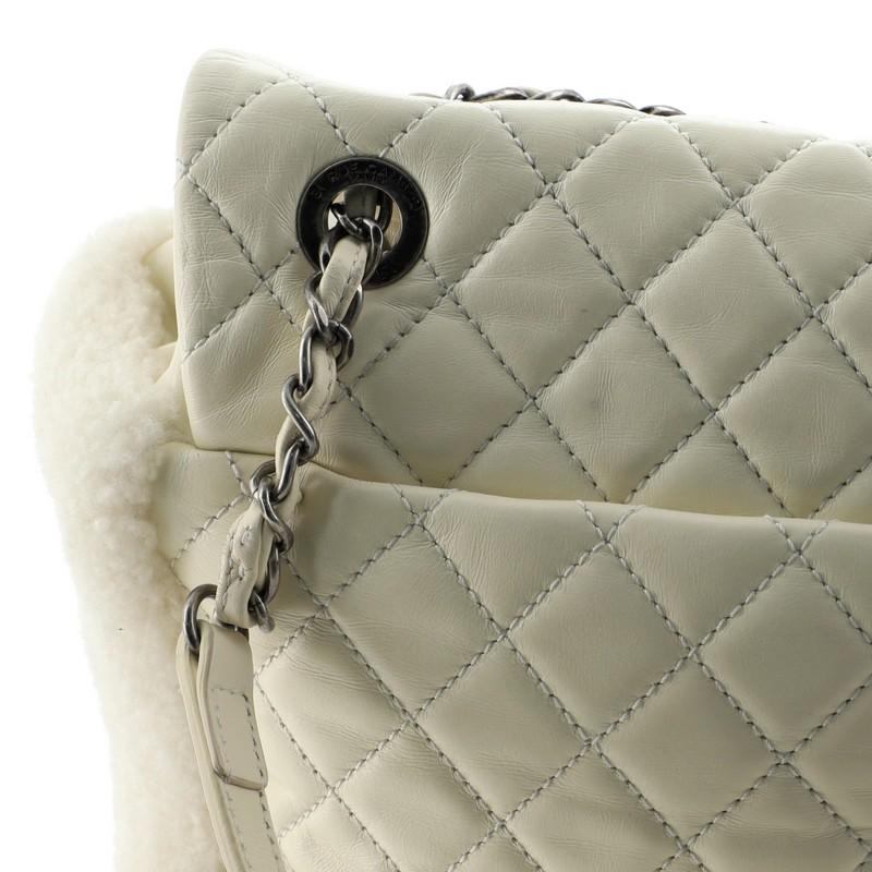 Chanel Mountain Backpack Shearling with Quilted Calfskin Small In Good Condition In NY, NY