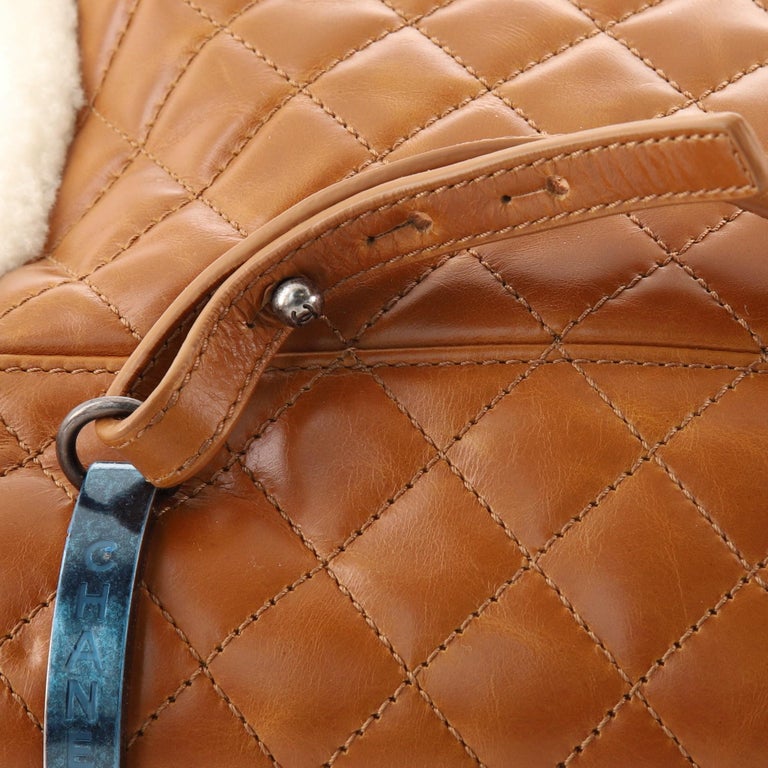 Chanel Mountain Backpack Shearling with Quilted Calfskin Small at 1stDibs