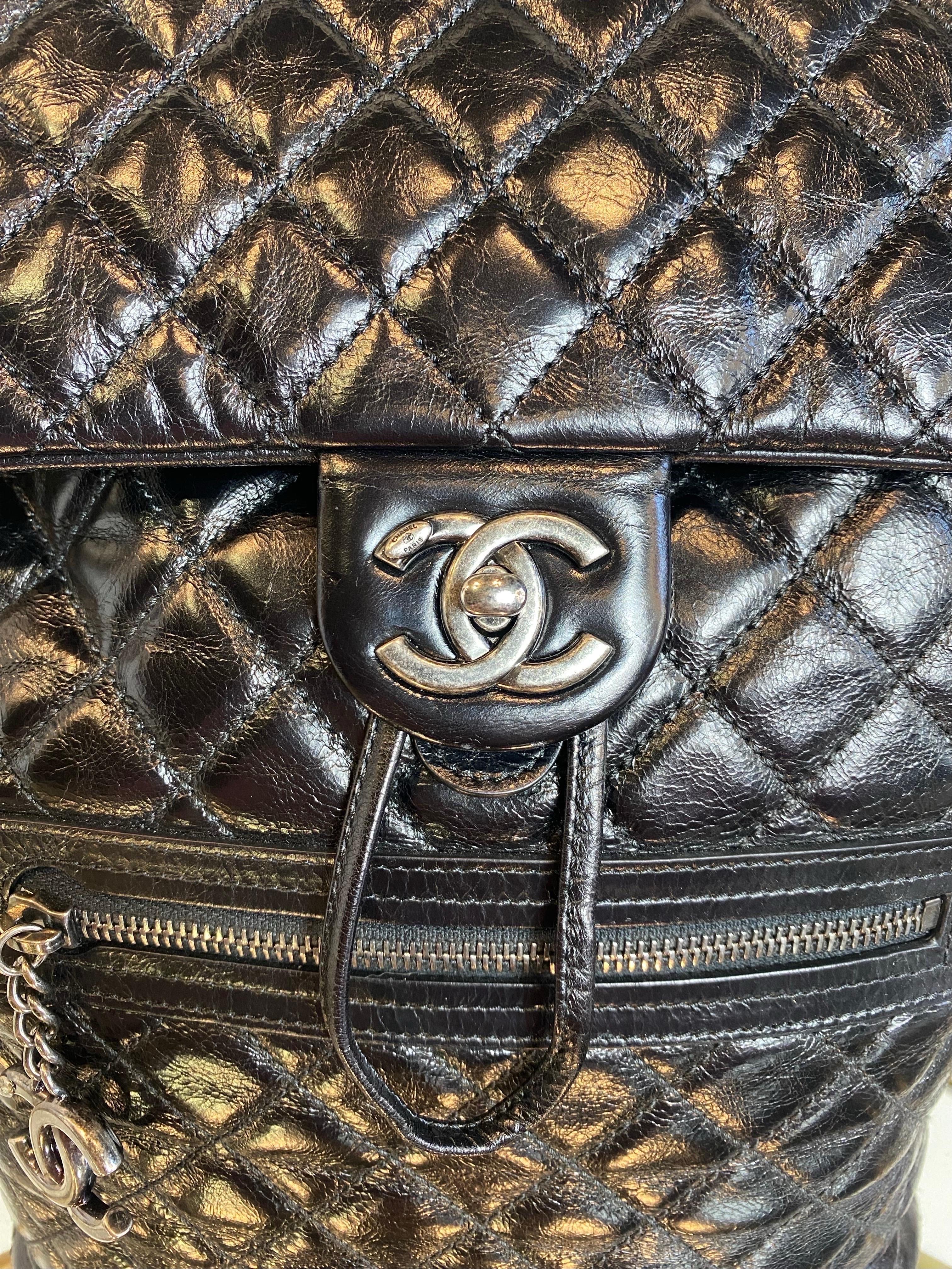 Women's or Men's Chanel Mountain Black quilted leather Backpack  For Sale