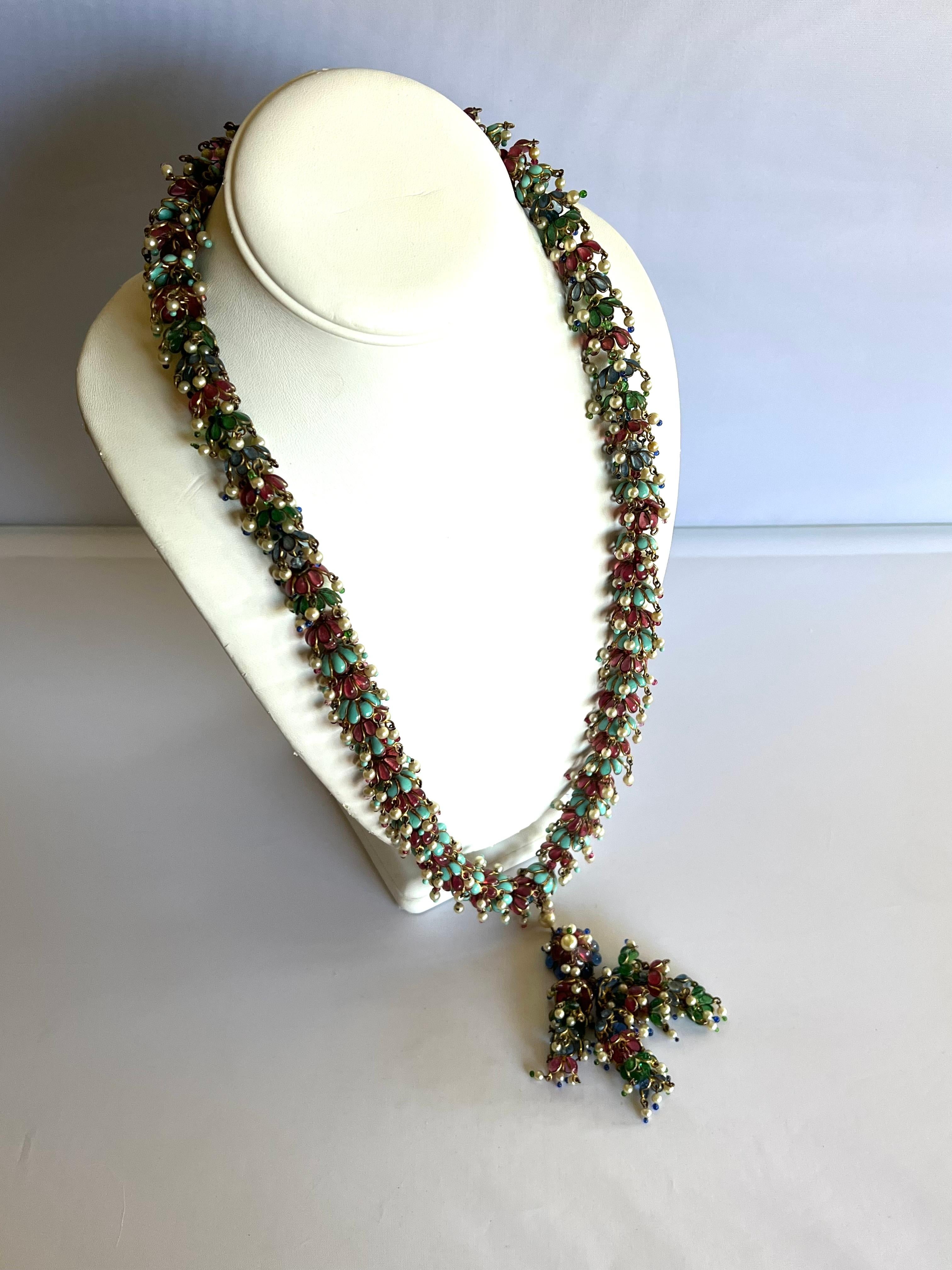 Anglo-Indian Chanel Mughal Inspired Multicolor Necklace 