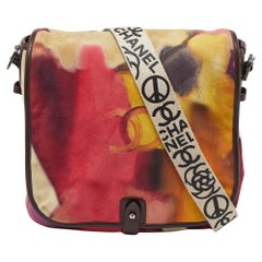 Chanel Muliticolor Nubuck und Leder Flower Power Messenger Bag mit Blumenmuster