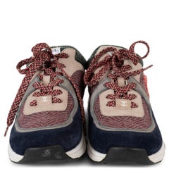 CHANEL multi 22k TWEED & SUEDE G39597 Sneakers Shoes 39.5 fit 39