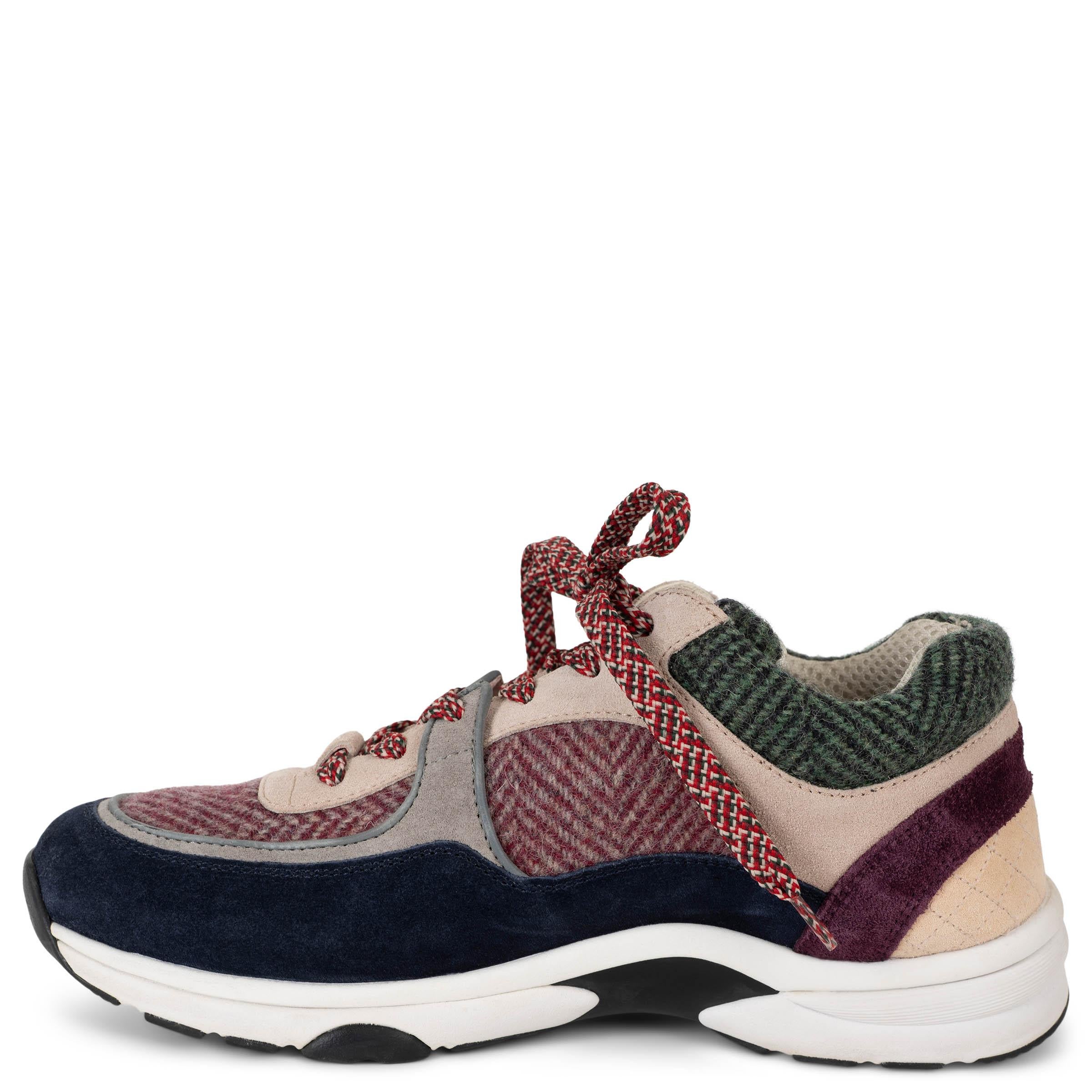 CHANEL multi 22k TWEED & SUEDE G39597 Zapatillas Zapatillas 39.5 fit 39 Gris en venta