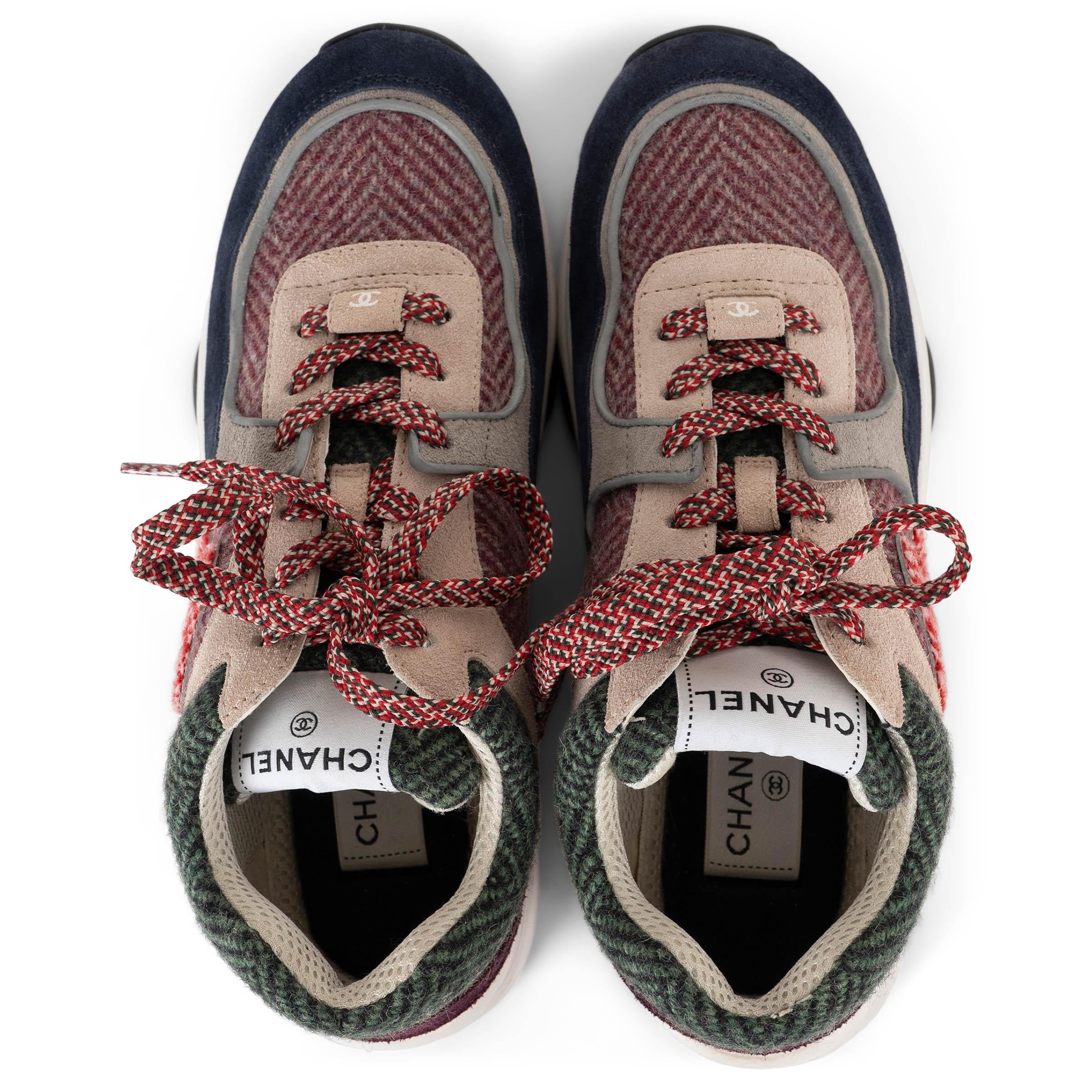 CHANEL multi 22k TWEED & SUEDE G39597 Zapatillas Zapatillas 39.5 fit 39 en venta 1