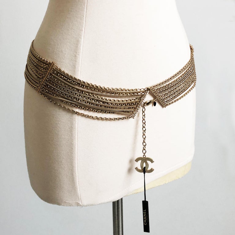 Chanel Multi-Chain Belt with CC Logo Charm Gold Metal NWT NOS 07P  For Sale 3