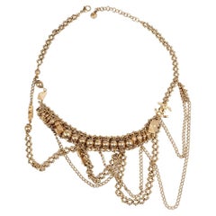 CHANEL multi-Chain Necklace in Gilt Metal