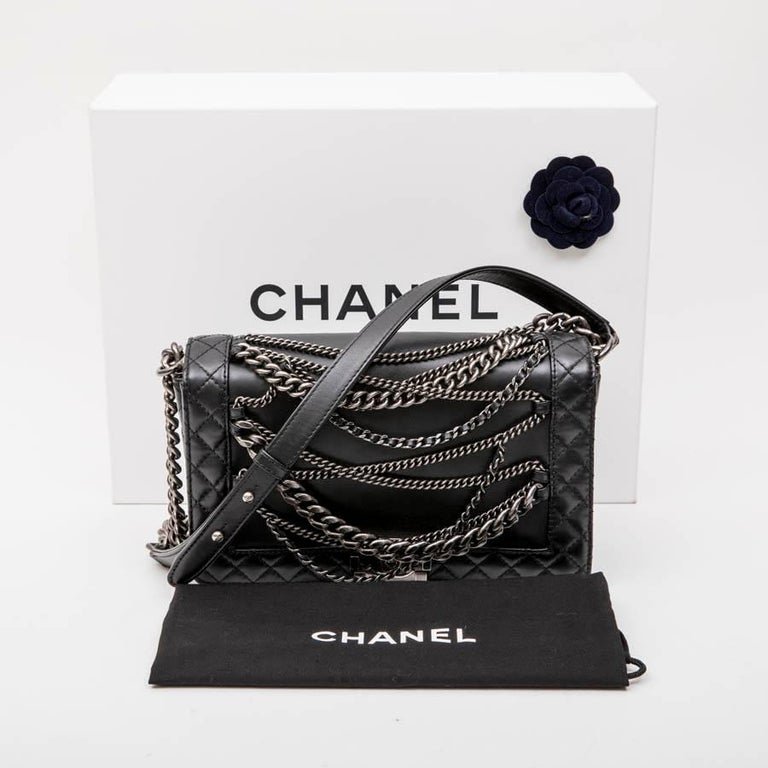 CHANEL 'Multi Chains' Boy Bag in Black Smooth Lambskin at 1stDibs ...