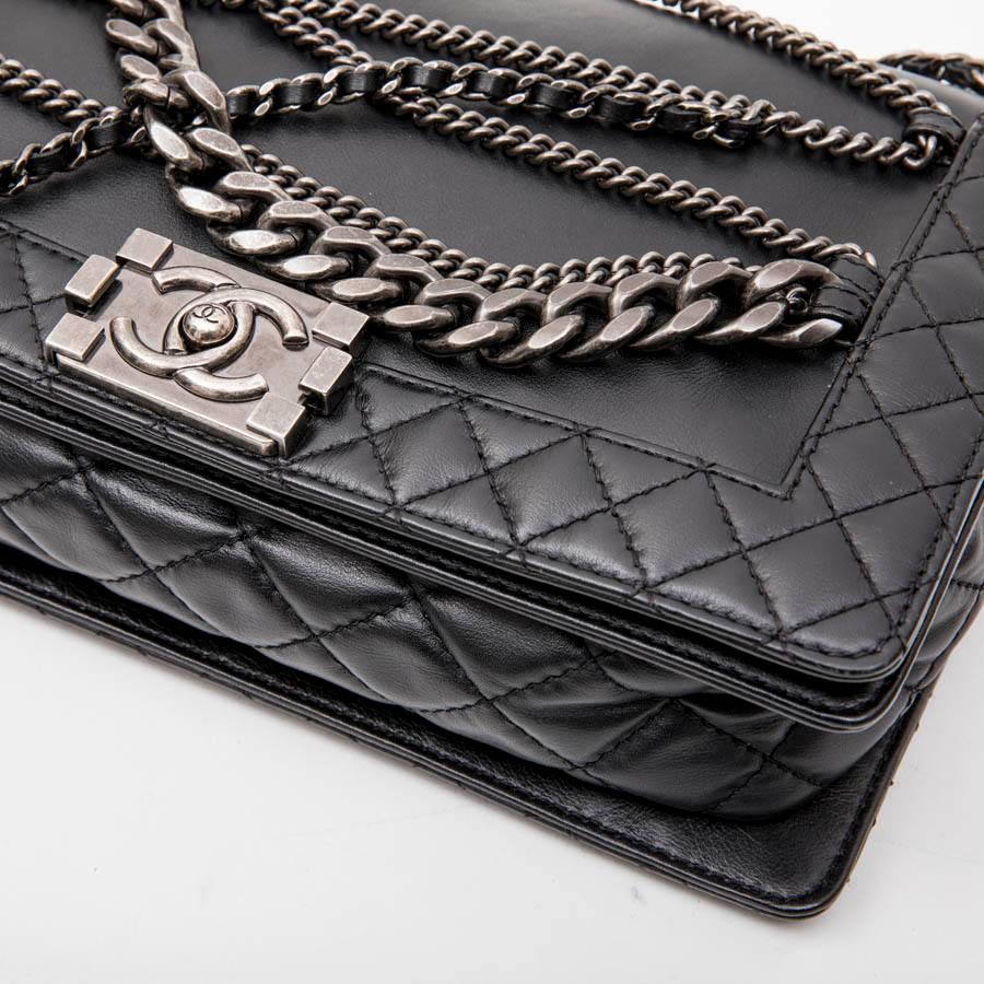 CHANEL 'Multi Chains' Boy Bag in Black Smooth Lambskin at 1stDibs | chanel  multi chain bag