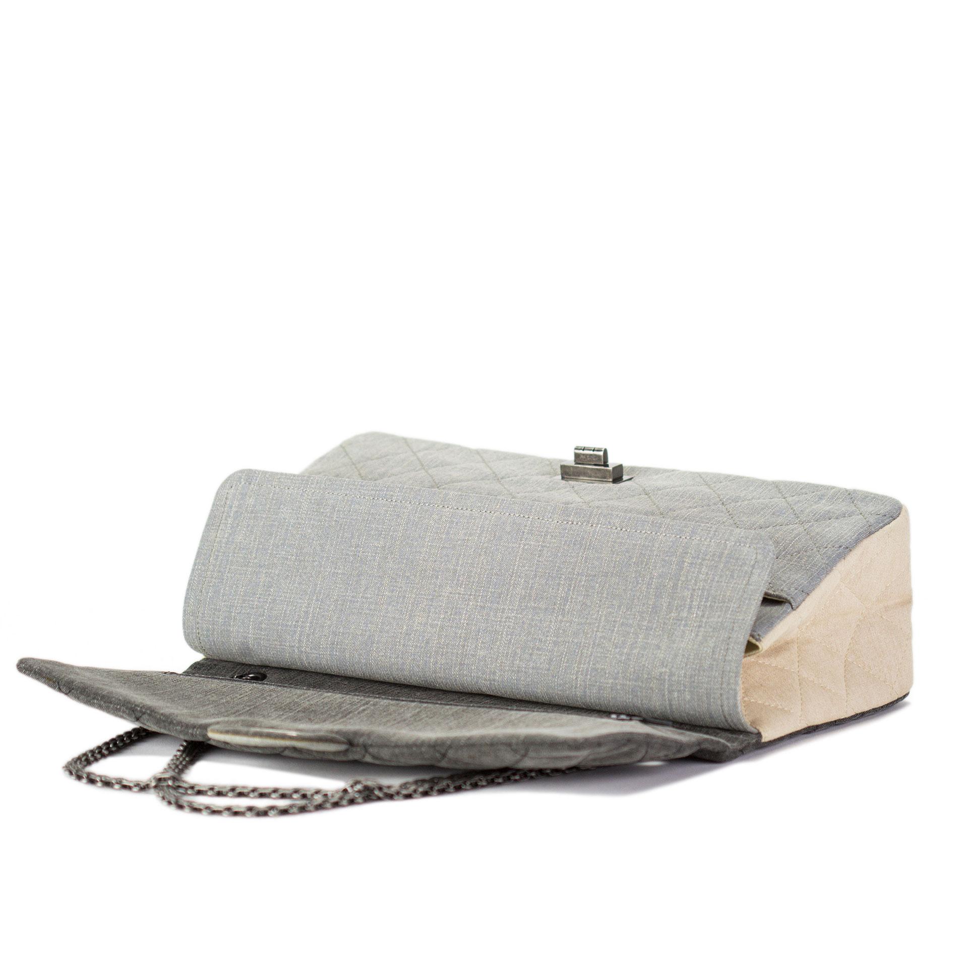 Chanel Multi Color Large Canvas Denim Quilted Flap Reissue Shoulder Bag For Sale 4
