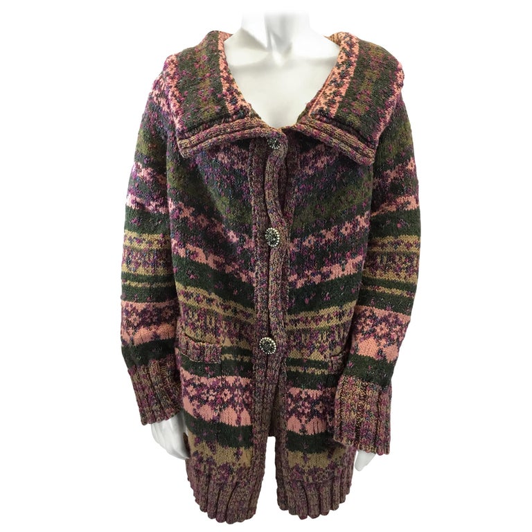 Chanel Multi-Color Wool Cardigan For Sale at 1stDibs