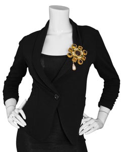 Chanel Multi-Colored Stone & Gripoix Faux Pearl Brooch/Pendant