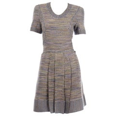 CHANEL 15P 2015 NWT $6,200 FANTASY TWEED FRINGED DRESS 38 CC LOGO NEW