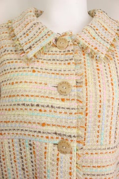 Chanel Multi coloured 3/4 Sleeves Tweed Jacket