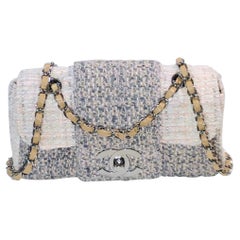 Chanel Multi-Coloured Tweed “CC” Silver Hardware Interlocking Flap Shoulder Bag