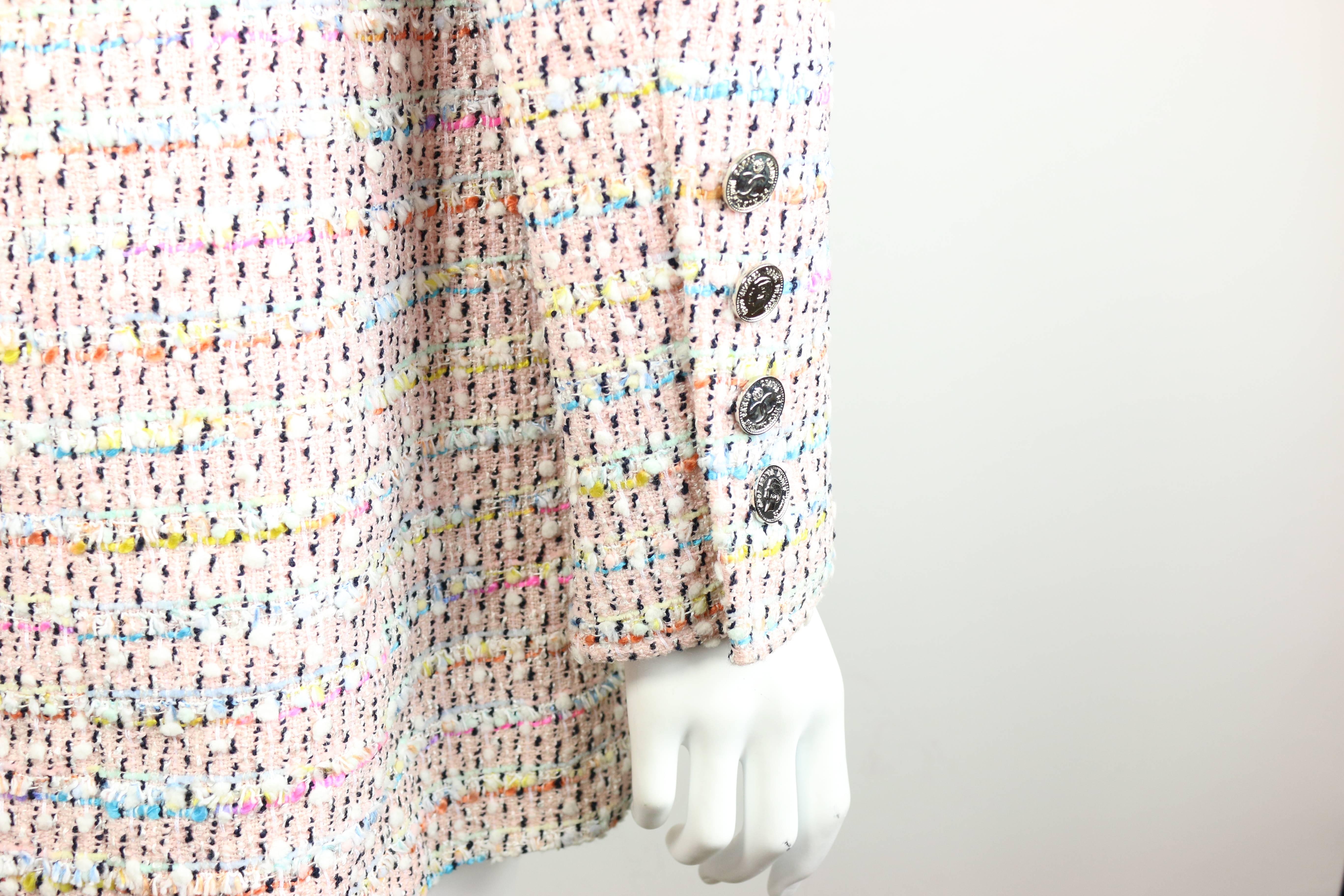 Chanel Multi-Coloured Tweed Jacket In Excellent Condition For Sale In Sheung Wan, HK