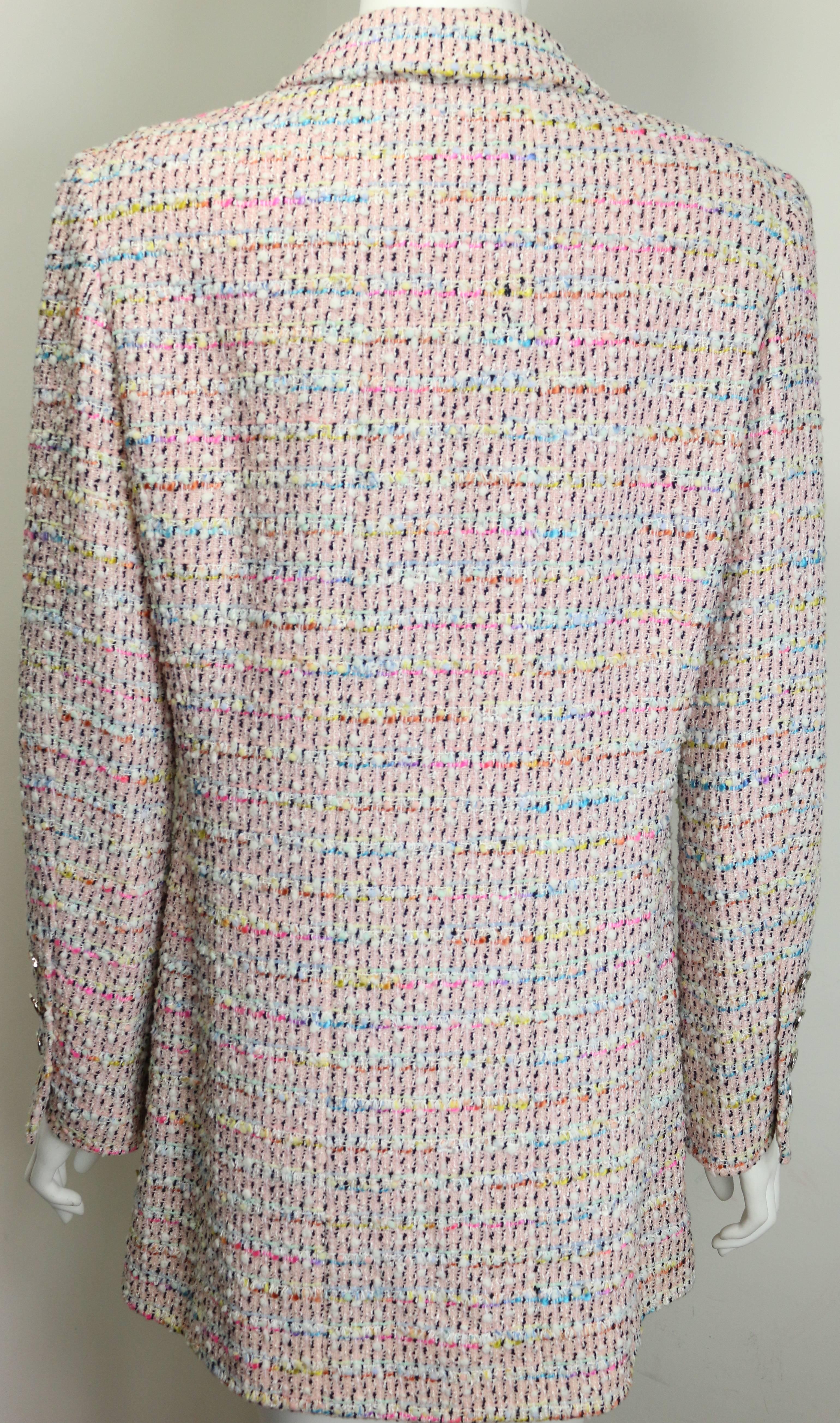 Women's or Men's Chanel Multi-Coloured Tweed Jacket For Sale