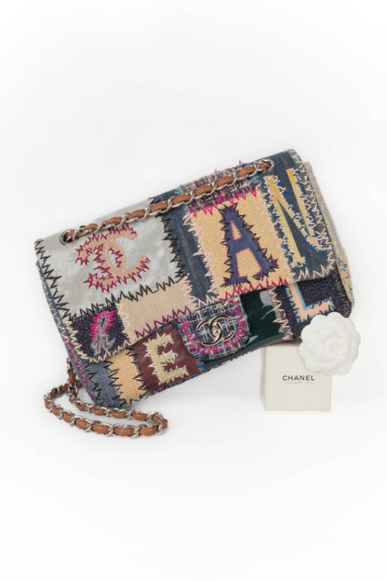 Chanel Multi-material Jumbo 'Patchwork' Bag, 2012 For Sale 9