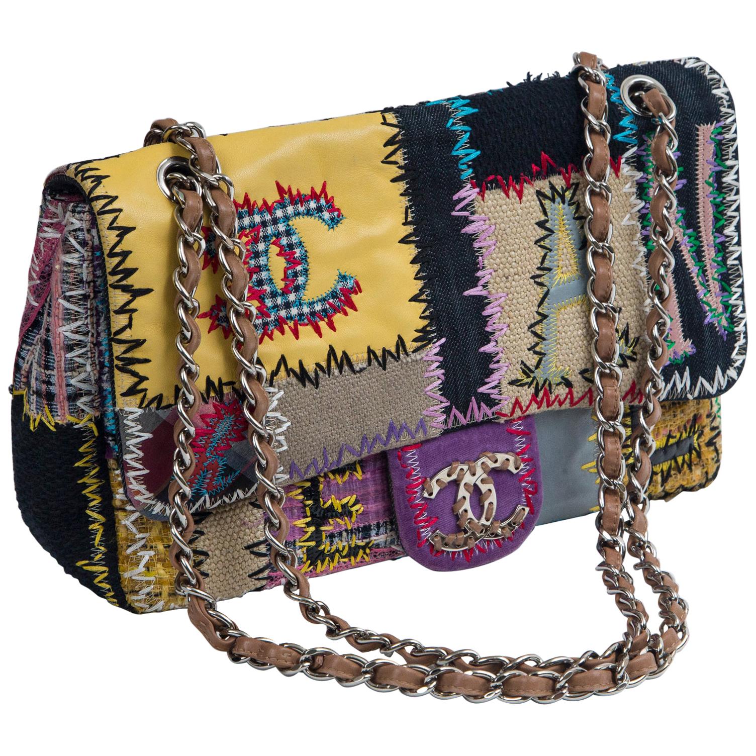 Chanel Multi Patchwork Jumbo Flap Handbag