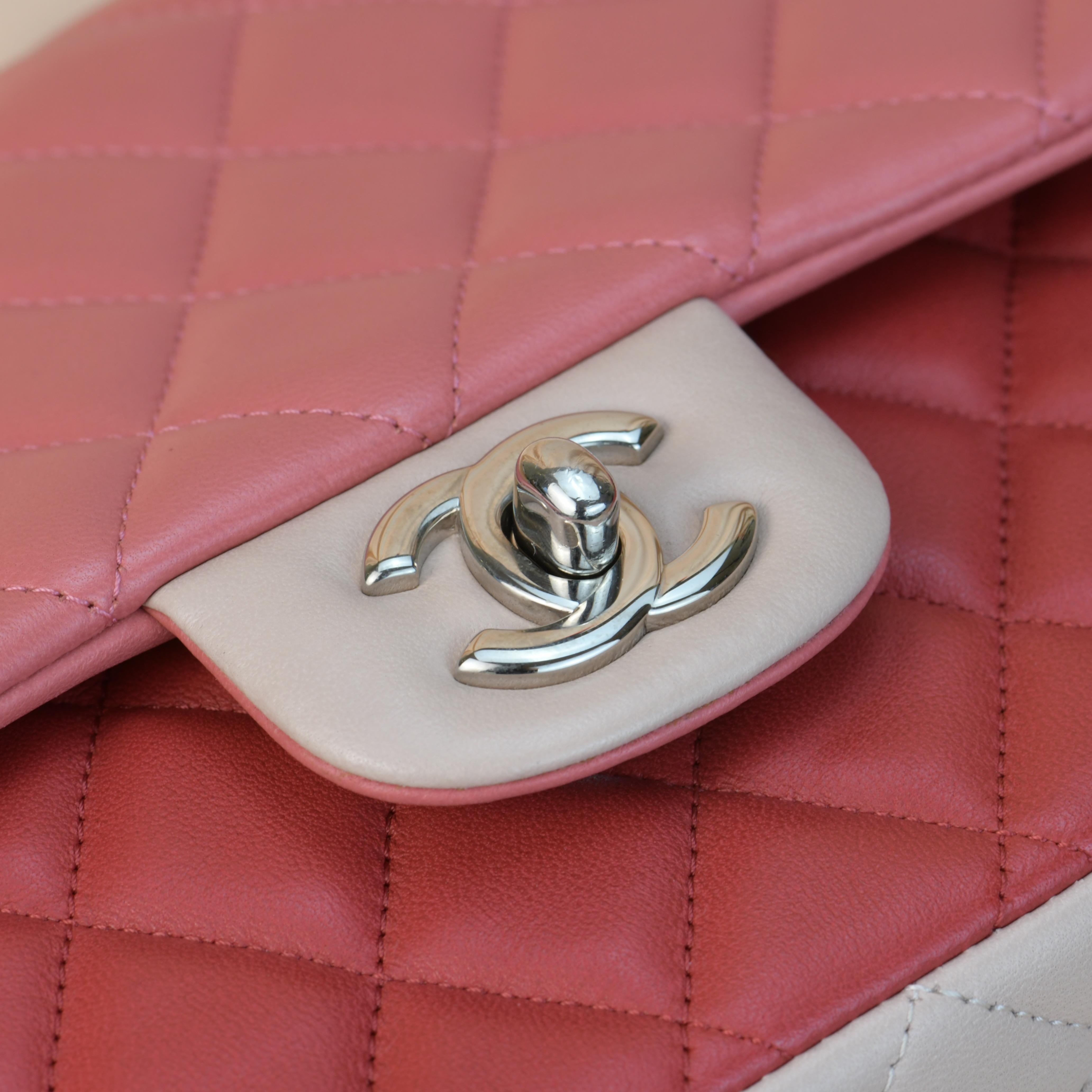 Chanel Multi-Pink Quilted Lambskin Medium Valentine Charm Single Flap Bag 2