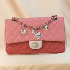 Chanel Multi-Pink Quilted Lambskin Medium Valentine Charm Single Flap Bag