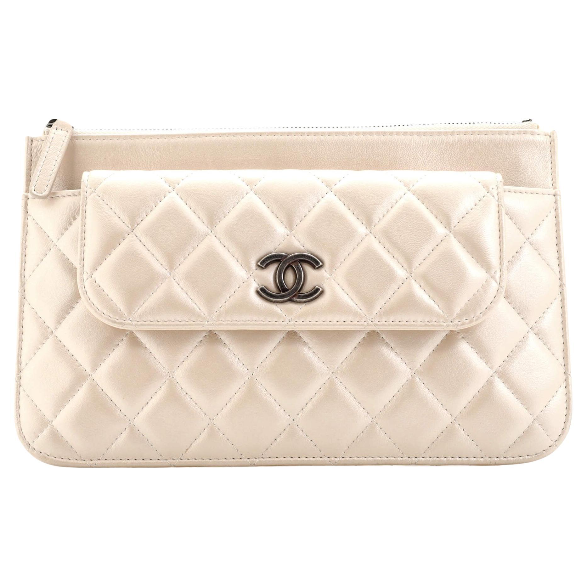 Chanel Metallic Bronze Caviar Leather Sevruga Wallet on Chain For