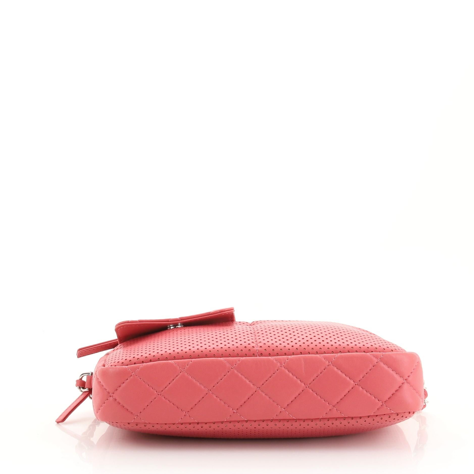 Pink Chanel Multi-Pocket Camera Bag Perforated Lambskin