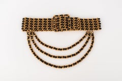 Chanel Multi-Row Chain Belt Interlaced with Black Leather, 1993