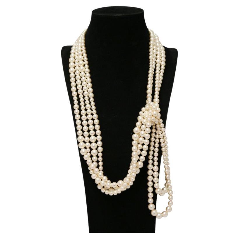 Chanel Multi-Row Necklace For Sale