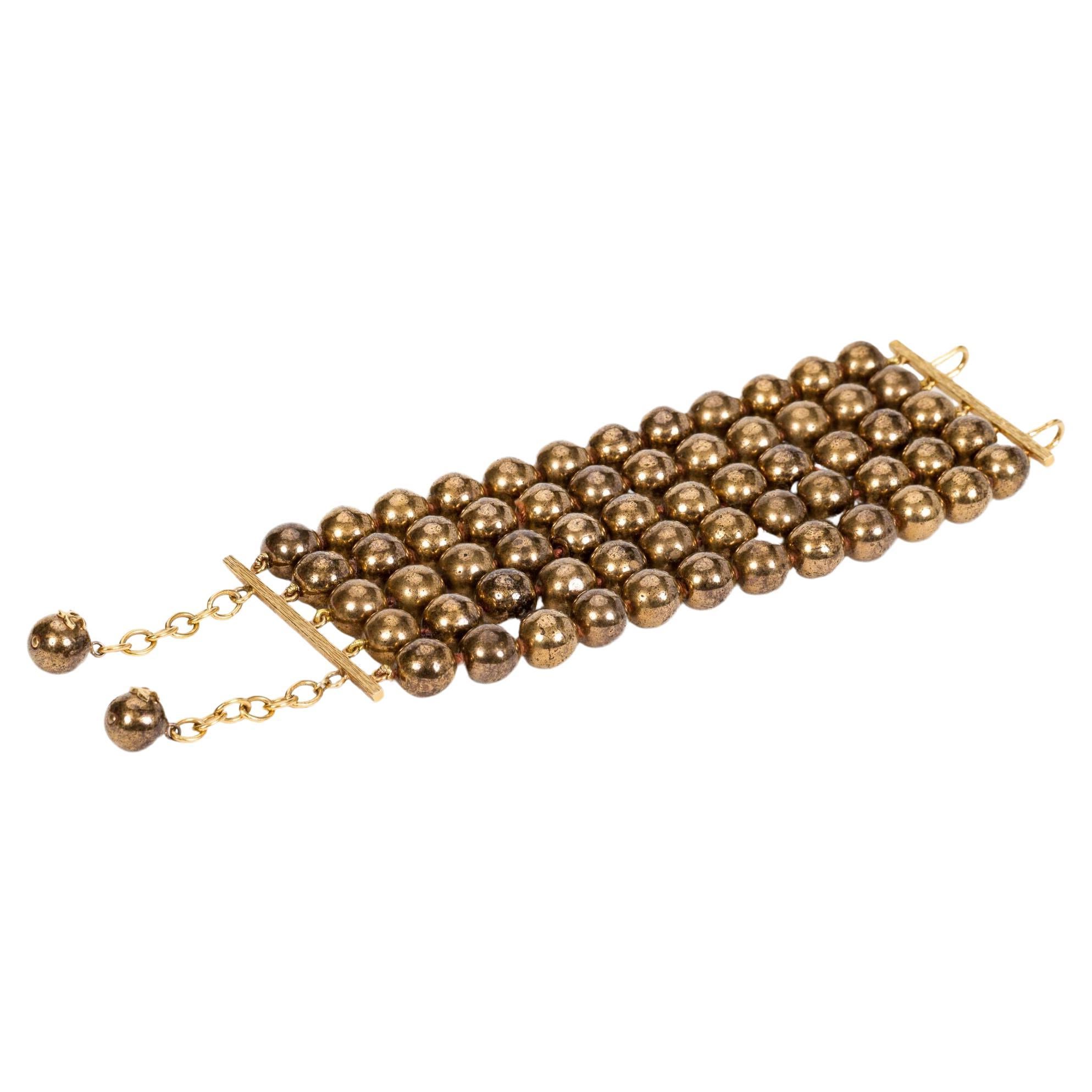 Chanel Multi-Strand Bronze Bracelet For Sale