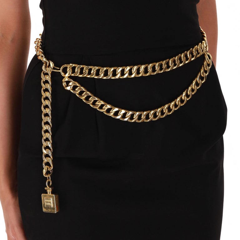 Chanel Multi-Strand Chain Belt With Chanel Perfume Bottle  display picture 2