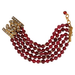 Chanel Multi-Stranded Bracelet of Glass Beads and Rhinestones, 1984