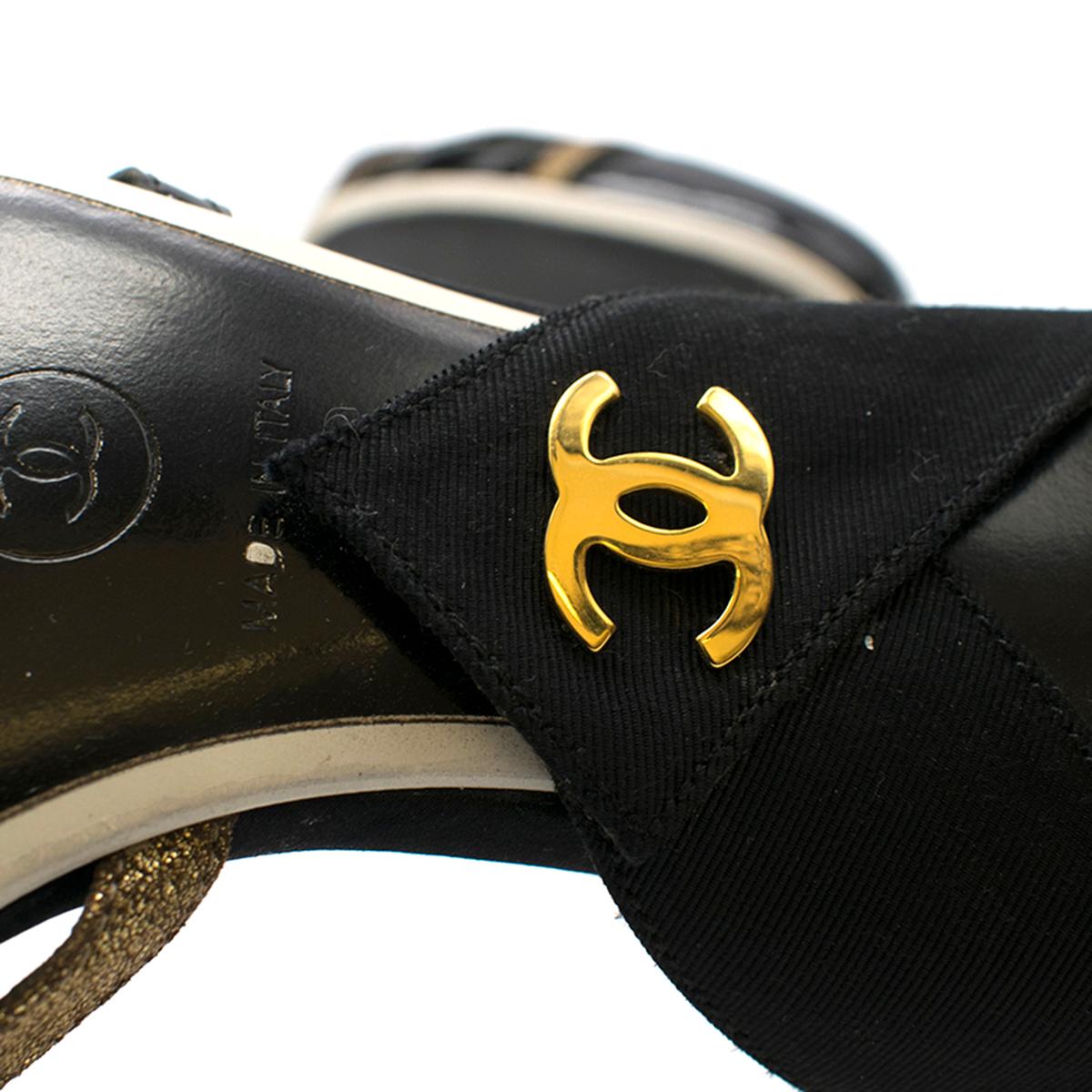 Chanel multi-strap patent leather pumps US 10 3