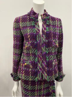 Chanel 1990's Multi Wool Tweed Skirt Suit - Sz 38