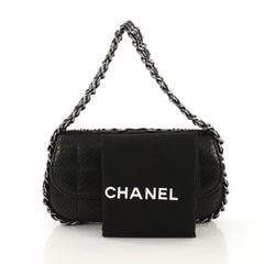 Chanel Multichain Chocolate Bar Flap Bag Quilted Python Mini