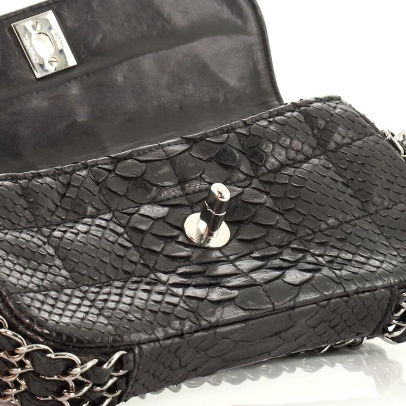 Chanel Multichain Chocolate Bar Flap Bag Quilted Python Mini 1